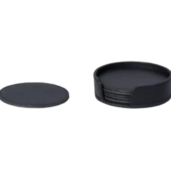 4bK Glasunderlägg Skinn 6-pack, Runda
