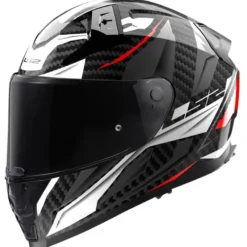 Hjälm Ls2 Ff811 Vector Ii Carbon Savage Vit/Röd/Grå