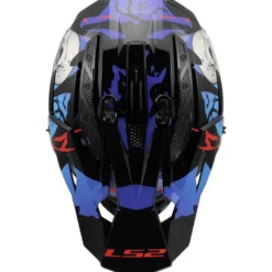 Hjälm Ls2 Mx708 Fast Ii Zombie Ii Svart/Röd/Blå